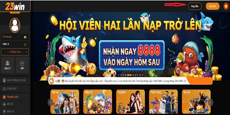 Nạp tiền 23WIN- quản lý nguồn vốn